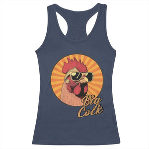 Funny Big Cock Chicken Racerback Tank Top Raunchy Inappropriate Adult Humor TS11 Navy Print Your Wear