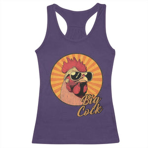 Funny Big Cock Chicken Racerback Tank Top Raunchy Inappropriate Adult Humor TS11 Purple Print Your Wear