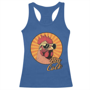 Funny Big Cock Chicken Racerback Tank Top Raunchy Inappropriate Adult Humor TS11 Royal Blue Print Your Wear