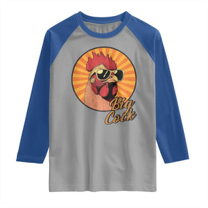 Funny Big Cock Chicken Raglan Shirt Raunchy Inappropriate Adult Humor TS11 Sport Gray Royal Print Your Wear