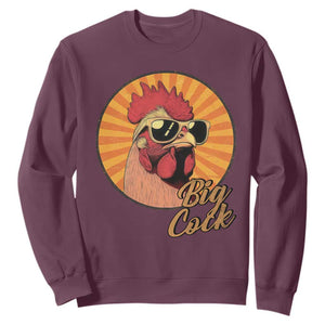 Funny Big Cock Chicken Sweatshirt Raunchy Inappropriate Adult Humor TS11 Maroon Print Your Wear