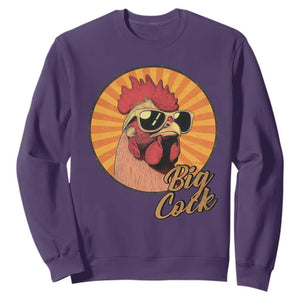 Funny Big Cock Chicken Sweatshirt Raunchy Inappropriate Adult Humor TS11 Purple Print Your Wear