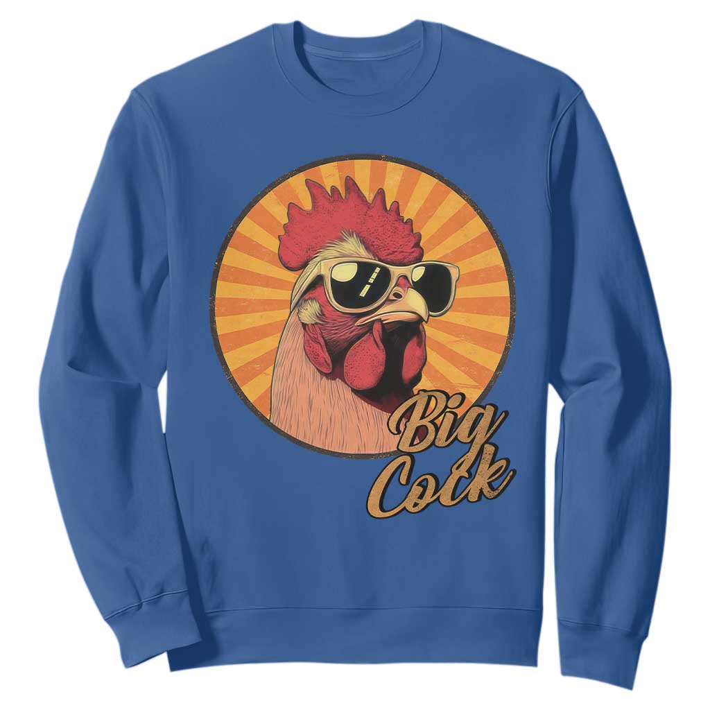 Funny Big Cock Chicken Sweatshirt Raunchy Inappropriate Adult Humor TS11 Royal Blue Print Your Wear