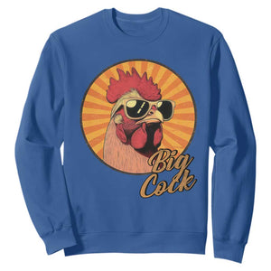 Funny Big Cock Chicken Sweatshirt Raunchy Inappropriate Adult Humor TS11 Royal Blue Print Your Wear
