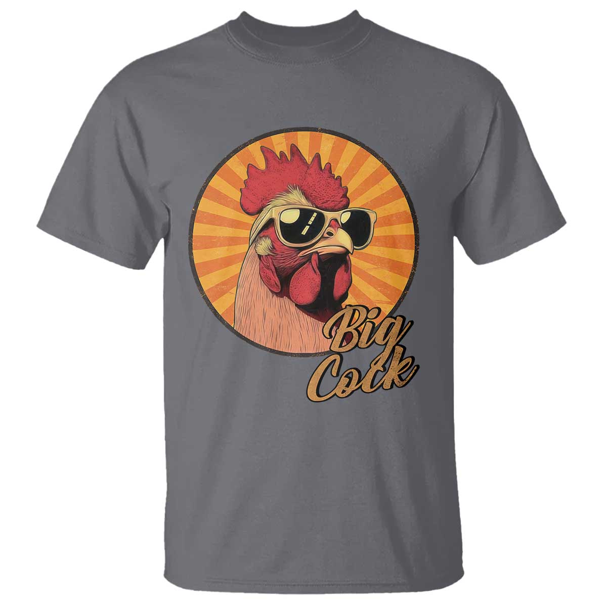 Funny Big Cock Chicken T Shirt Raunchy Inappropriate Adult Humor TS11 Charcoal Print Your Wear