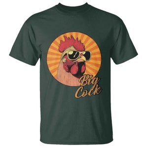 Funny Big Cock Chicken T Shirt Raunchy Inappropriate Adult Humor TS11 Dark Forest Green Print Your Wear