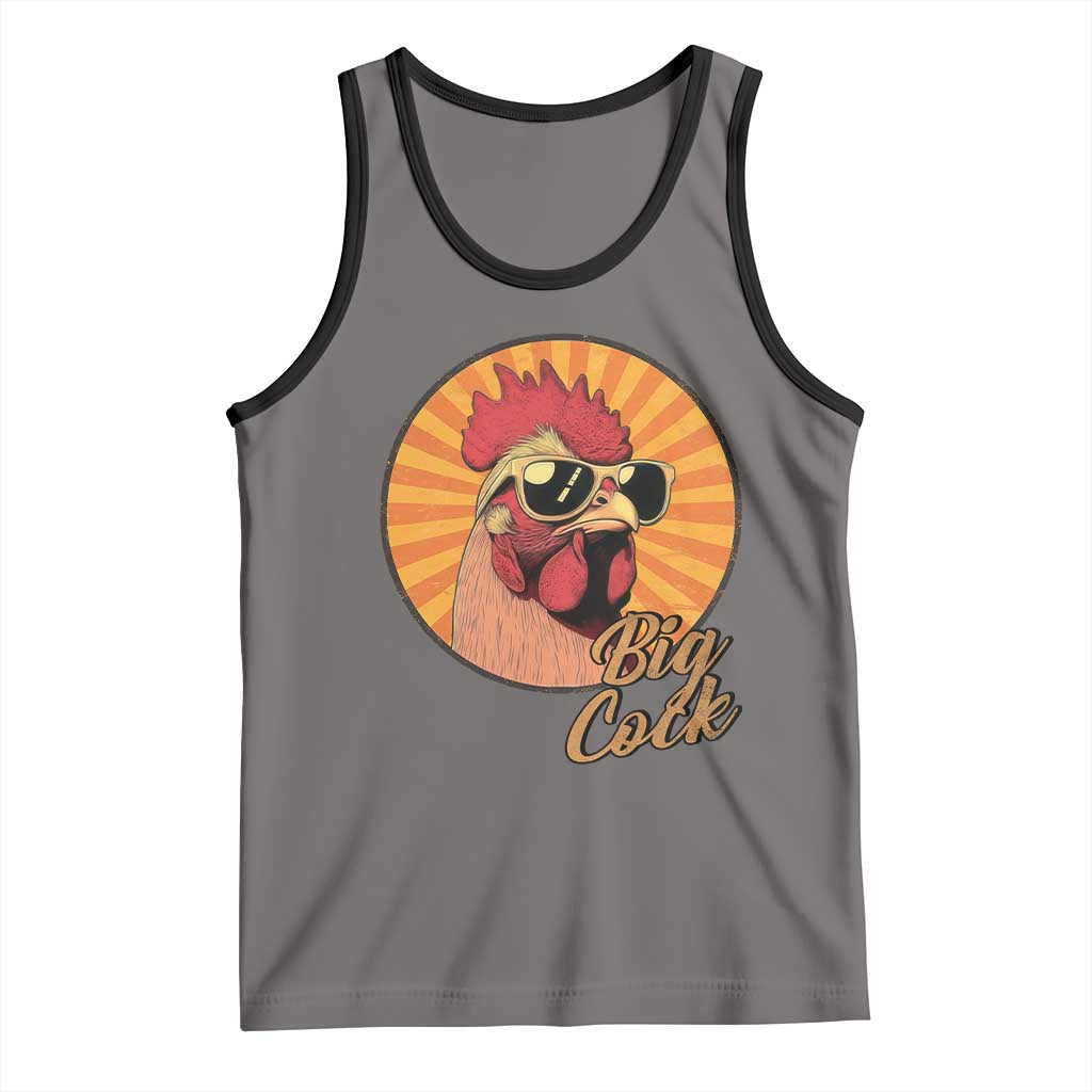 Funny Big Cock Chicken Tank Top Raunchy Inappropriate Adult Humor TS11 Deep Heather Black Print Your Wear