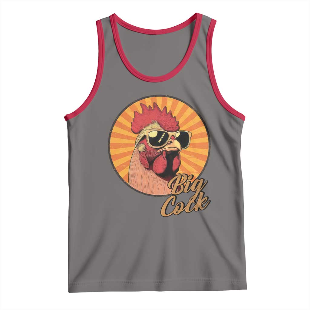Funny Big Cock Chicken Tank Top Raunchy Inappropriate Adult Humor TS11 Deep Heather Red Print Your Wear