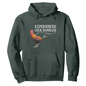 Funny Experienced Cock Handler Hoodie Raunchy Inappropriate Adult Humor Chicken TS11 Dark Forest Green Print Your Wear