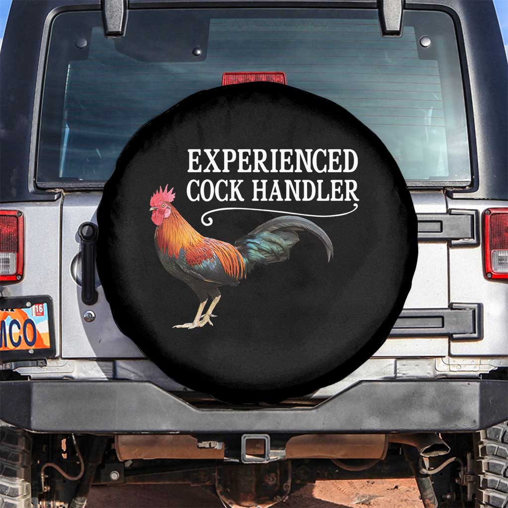 Funny Experienced Cock Handler Spare Tire Cover Raunchy Inappropriate Adult Humor Chicken TS11 No hole Black Print Your Wear