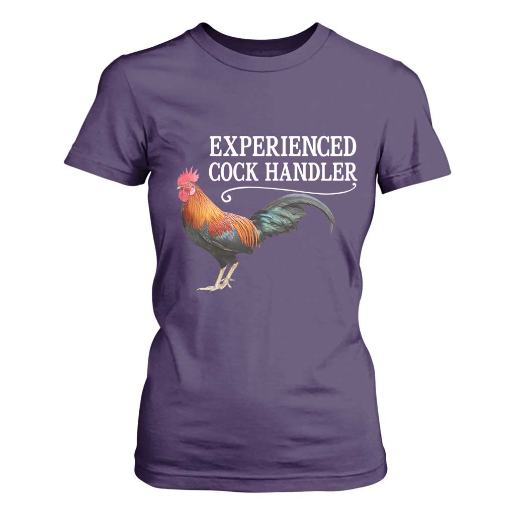 Funny Experienced Cock Handler T Shirt For Women Raunchy Inappropriate Adult Humor Chicken TS11 Purple Print Your Wear