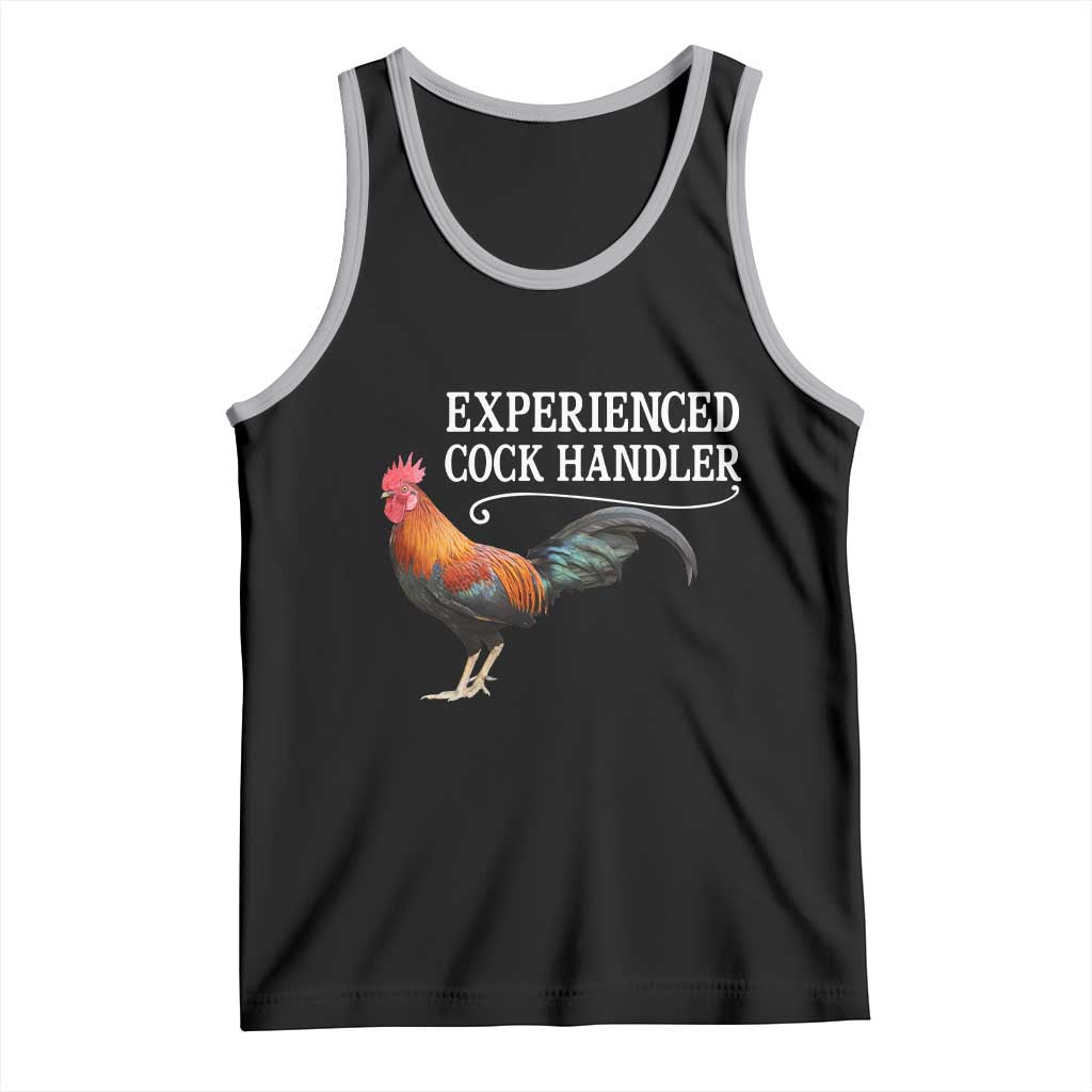 Funny Experienced Cock Handler Tank Top Raunchy Inappropriate Adult Humor Chicken TS11 Black Athletic Heather Print Your Wear