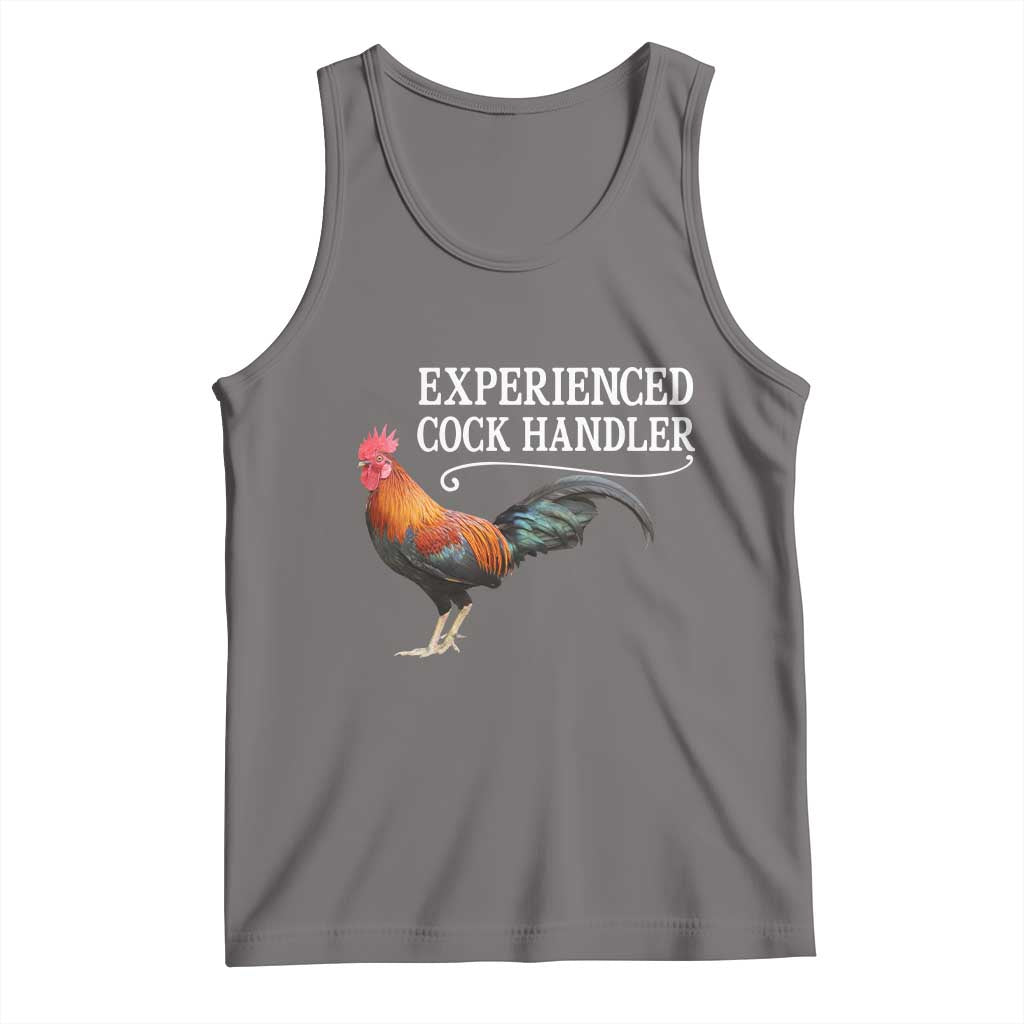 Funny Experienced Cock Handler Tank Top Raunchy Inappropriate Adult Humor Chicken TS11 Deep Heather Print Your Wear