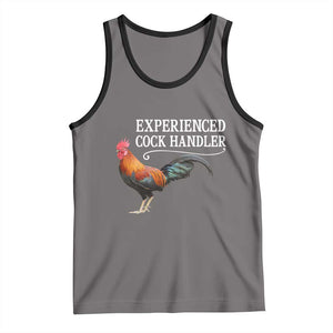 Funny Experienced Cock Handler Tank Top Raunchy Inappropriate Adult Humor Chicken TS11 Deep Heather Black Print Your Wear