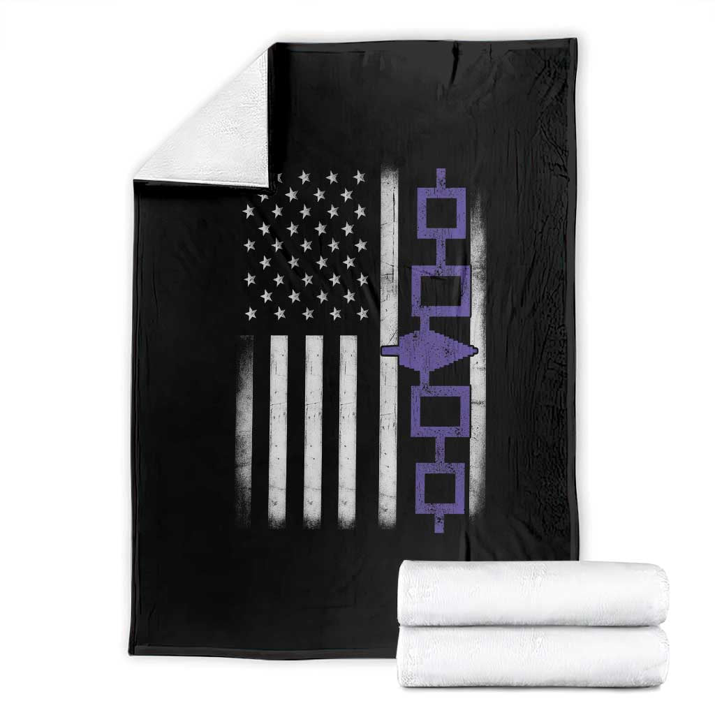 Haudenosaunee Iroquois USA Flag Native American Throw Blanket TS11 Black Print Your Wear