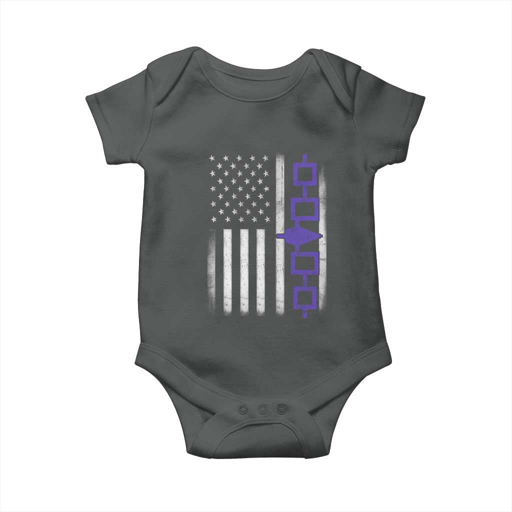 Haudenosaunee Iroquois USA Flag Native American Baby Onesie TS11 Dark Heather Print Your Wear