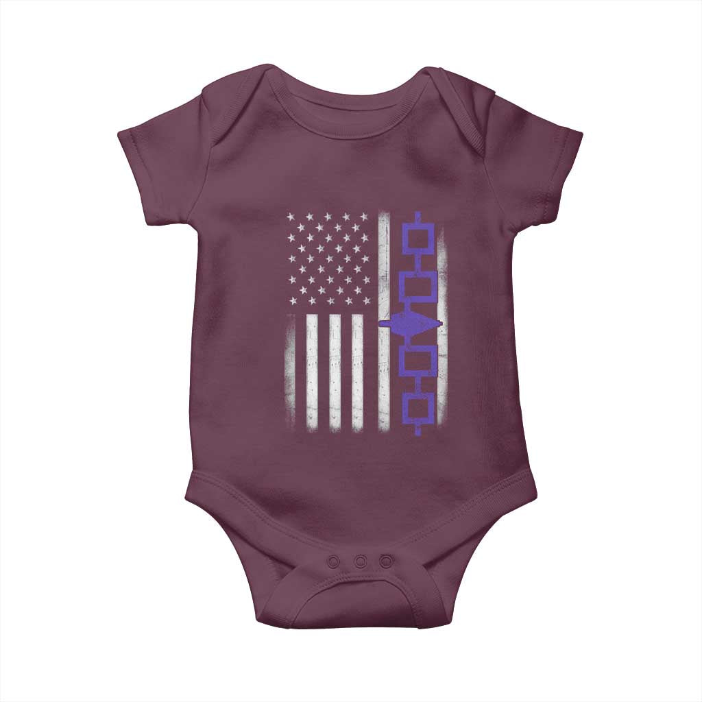 Haudenosaunee Iroquois USA Flag Native American Baby Onesie TS11 Maroon Print Your Wear