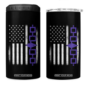 Haudenosaunee Iroquois USA Flag Native American 4 in 1 Can Cooler Tumbler TS11 One Size: 16 oz Black Print Your Wear
