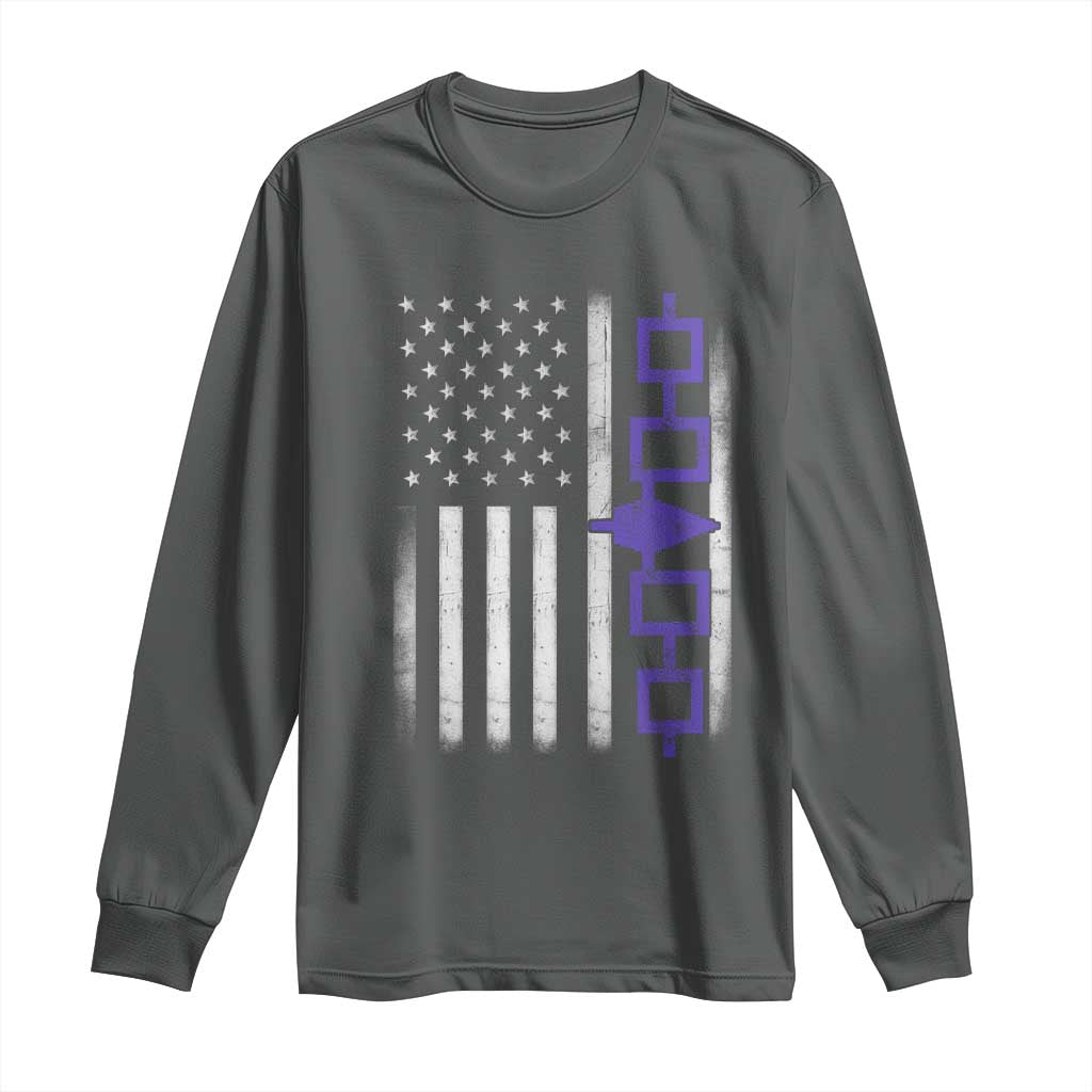 Haudenosaunee Iroquois USA Flag Native American Long Sleeve Shirt TS11 Dark Heather Print Your Wear