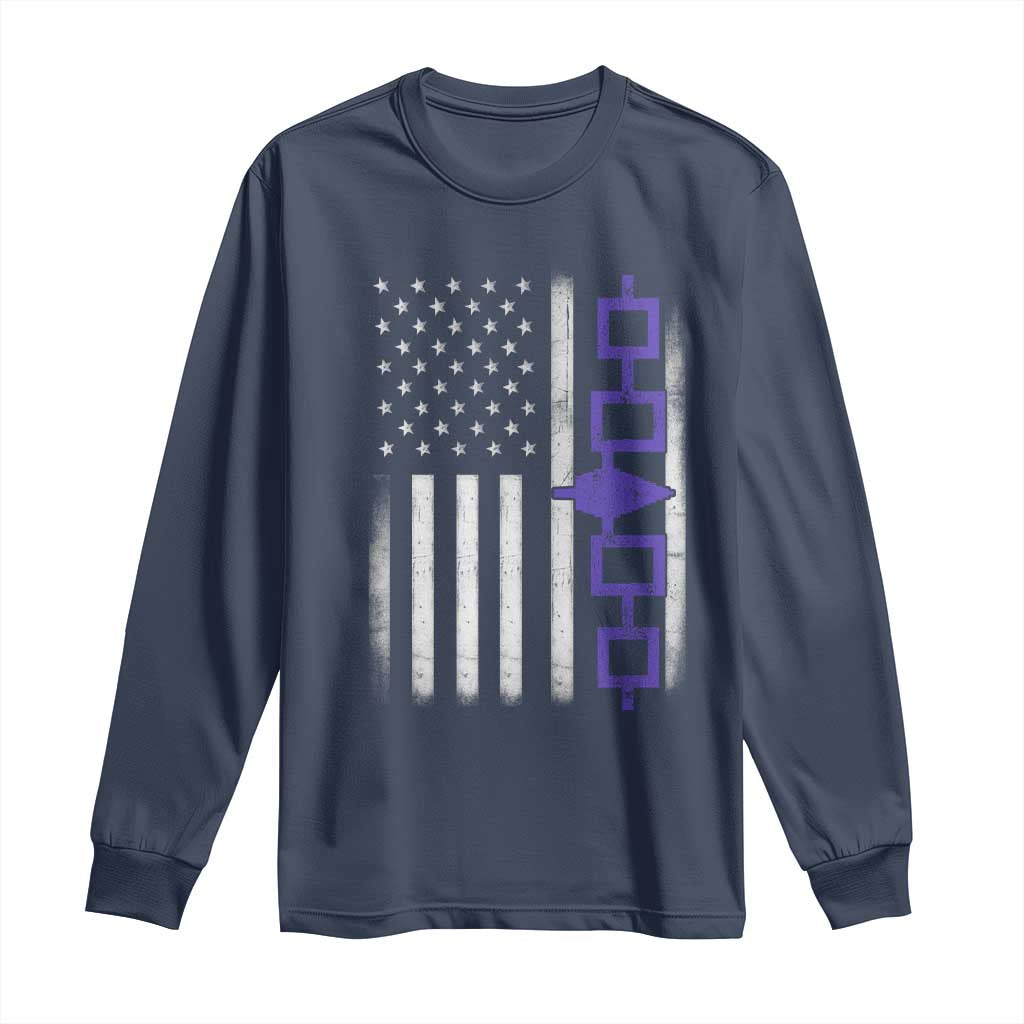 Haudenosaunee Iroquois USA Flag Native American Long Sleeve Shirt TS11 Navy Print Your Wear