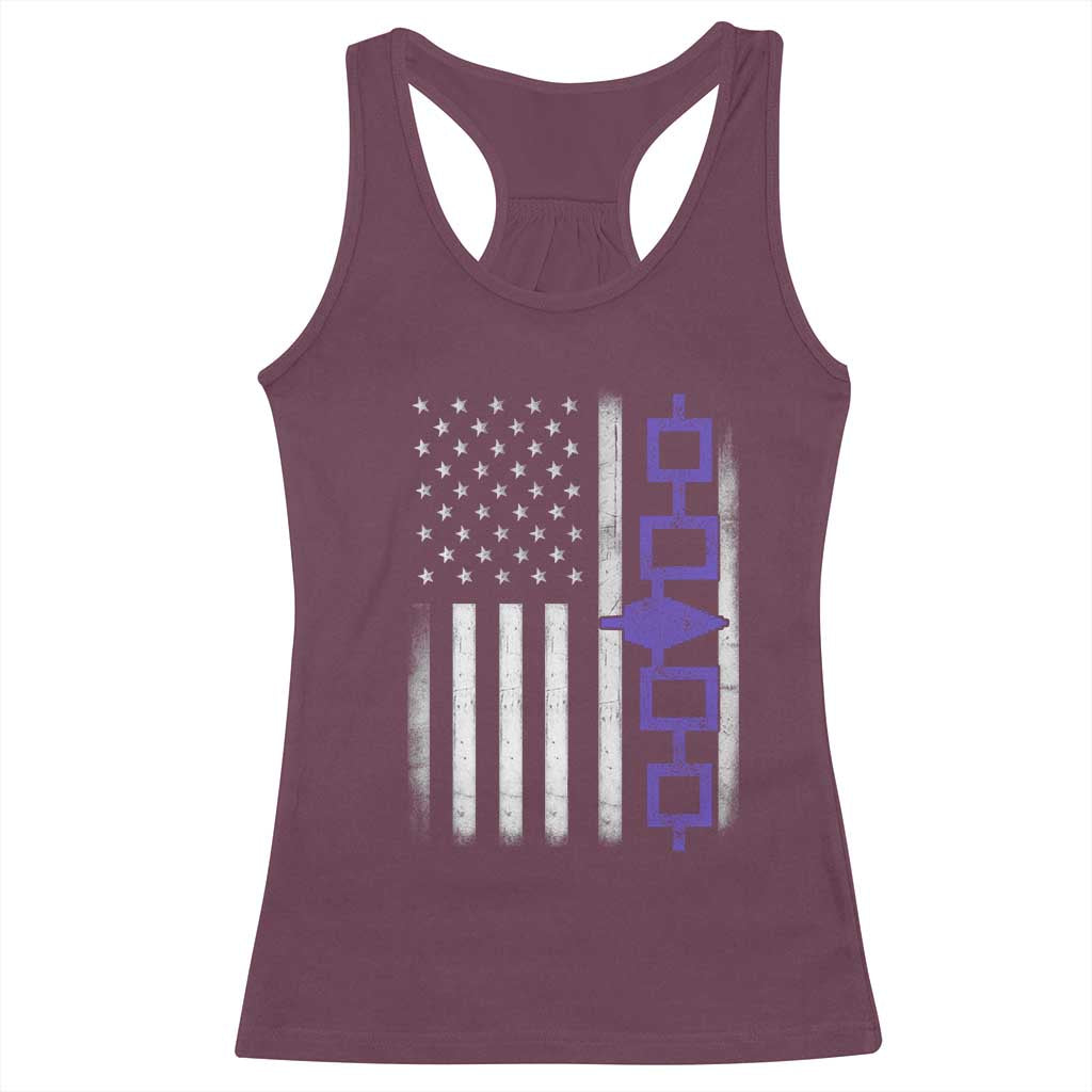 Haudenosaunee Iroquois USA Flag Native American Racerback Tank Top TS11 Maroon Print Your Wear