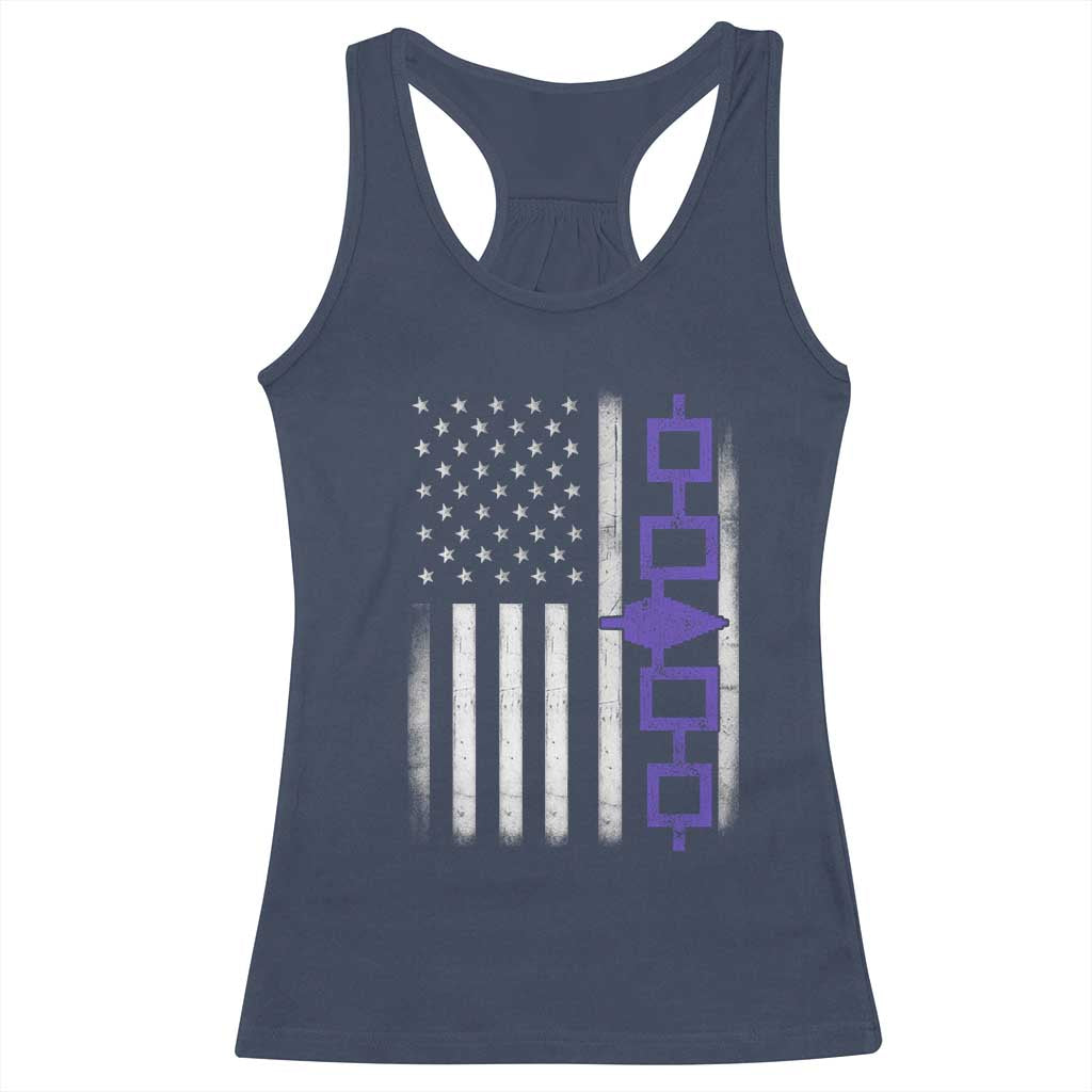 Haudenosaunee Iroquois USA Flag Native American Racerback Tank Top TS11 Navy Print Your Wear