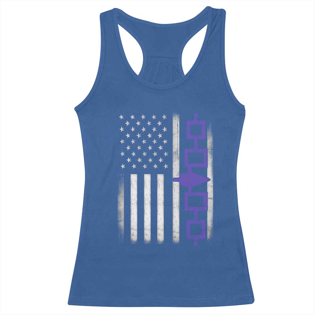Haudenosaunee Iroquois USA Flag Native American Racerback Tank Top TS11 Royal Blue Print Your Wear