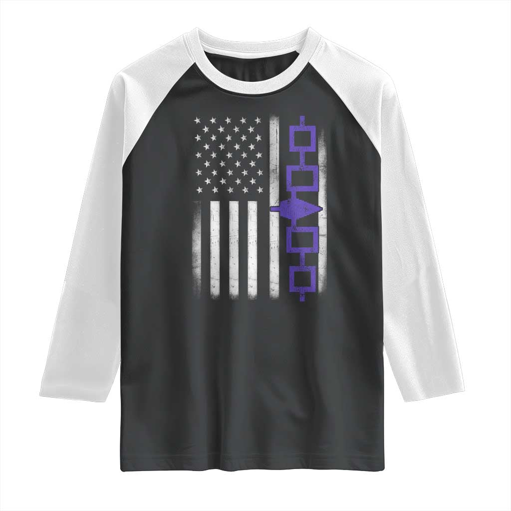 Haudenosaunee Iroquois USA Flag Native American Raglan Shirt TS11 Black White Print Your Wear