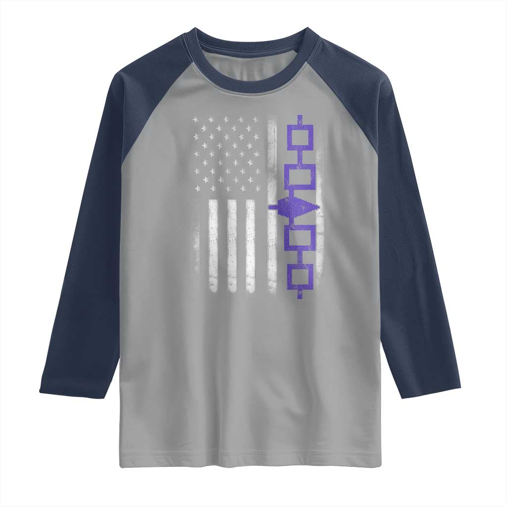 Haudenosaunee Iroquois USA Flag Native American Raglan Shirt TS11 Sport Gray Navy Print Your Wear