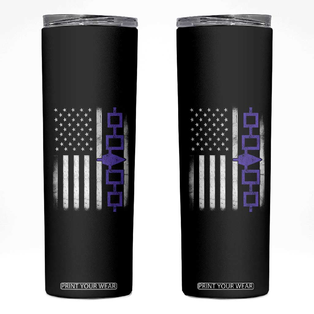 Haudenosaunee Iroquois USA Flag Native American Skinny Tumbler TS11 Black Print Your Wear