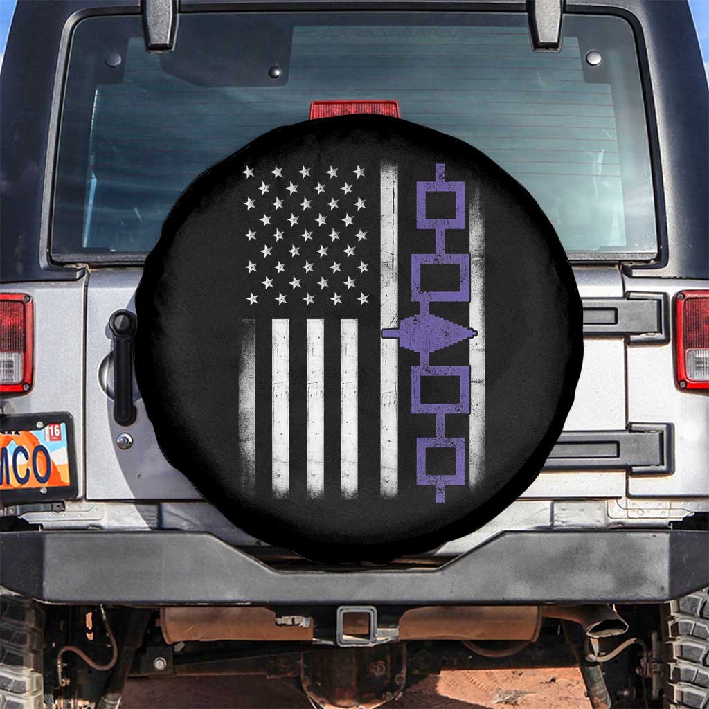 Haudenosaunee Iroquois USA Flag Native American Spare Tire Cover TS11 No hole Black Print Your Wear