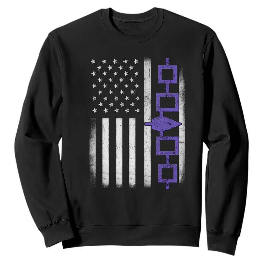 Haudenosaunee Iroquois USA Flag Native American Sweatshirt TS11 Black Print Your Wear