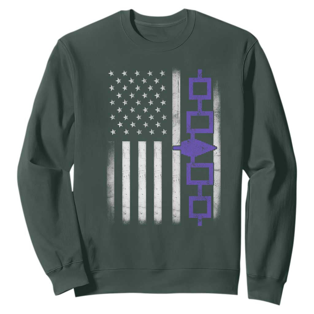 Haudenosaunee Iroquois USA Flag Native American Sweatshirt TS11 Dark Forest Green Print Your Wear