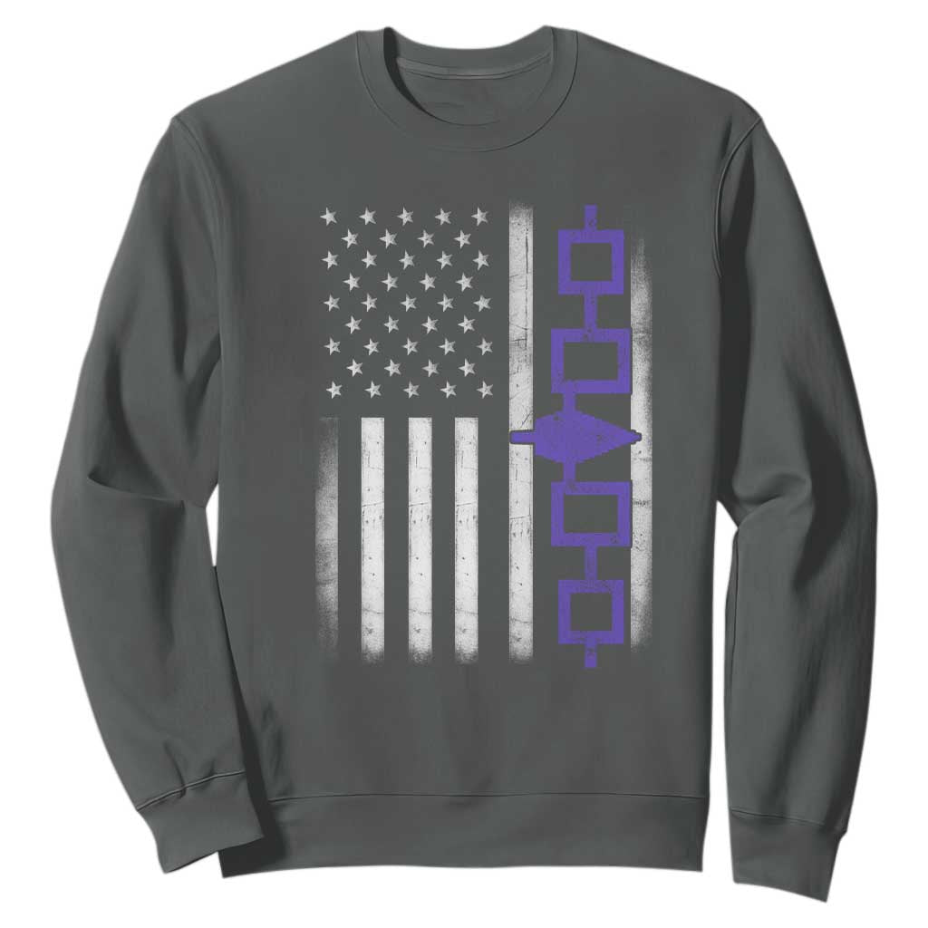 Haudenosaunee Iroquois USA Flag Native American Sweatshirt TS11 Dark Heather Print Your Wear