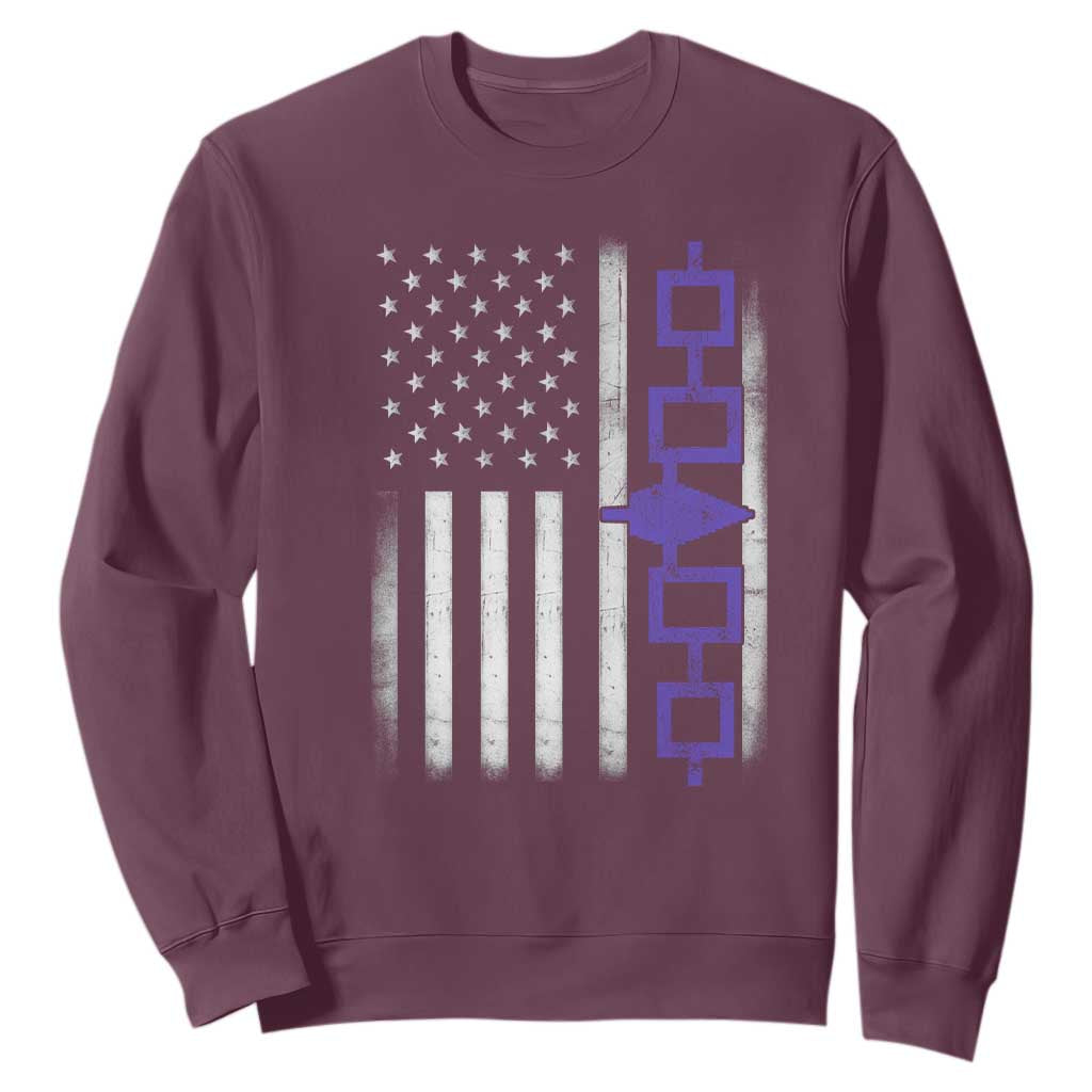Haudenosaunee Iroquois USA Flag Native American Sweatshirt TS11 Maroon Print Your Wear