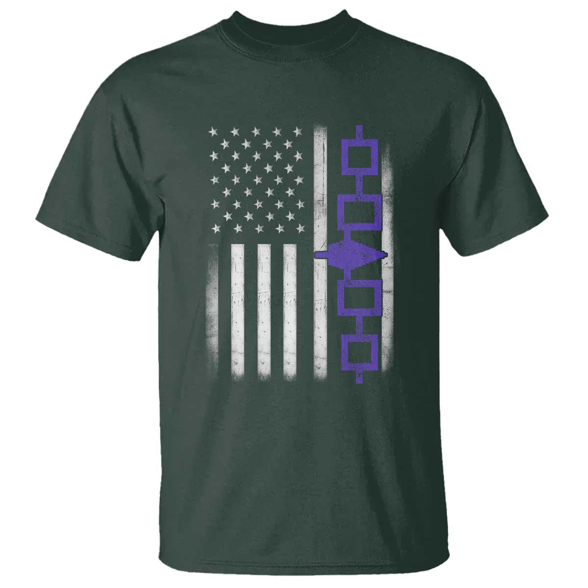 Haudenosaunee Iroquois USA Flag Native American T Shirt TS11 Dark Forest Green Print Your Wear