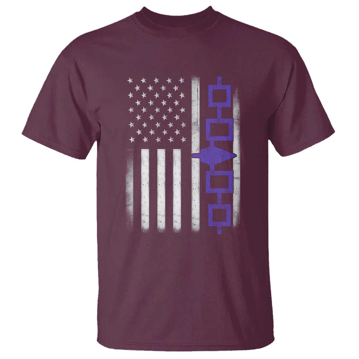 Haudenosaunee Iroquois USA Flag Native American T Shirt TS11 Maroon Print Your Wear