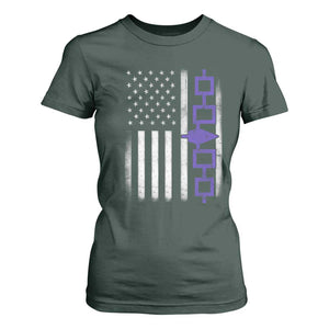 Haudenosaunee Iroquois USA Flag Native American T Shirt For Women TS11 Dark Forest Green Print Your Wear