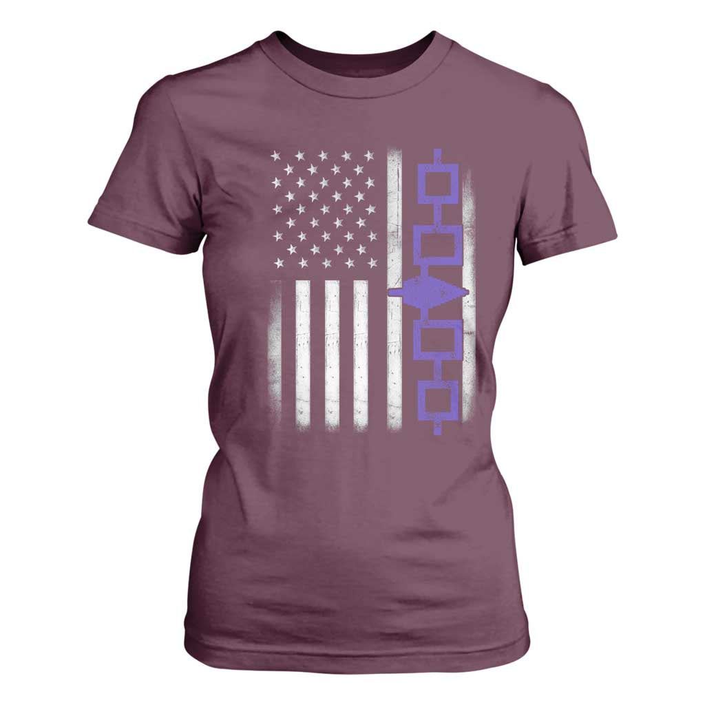 Haudenosaunee Iroquois USA Flag Native American T Shirt For Women TS11 Maroon Print Your Wear
