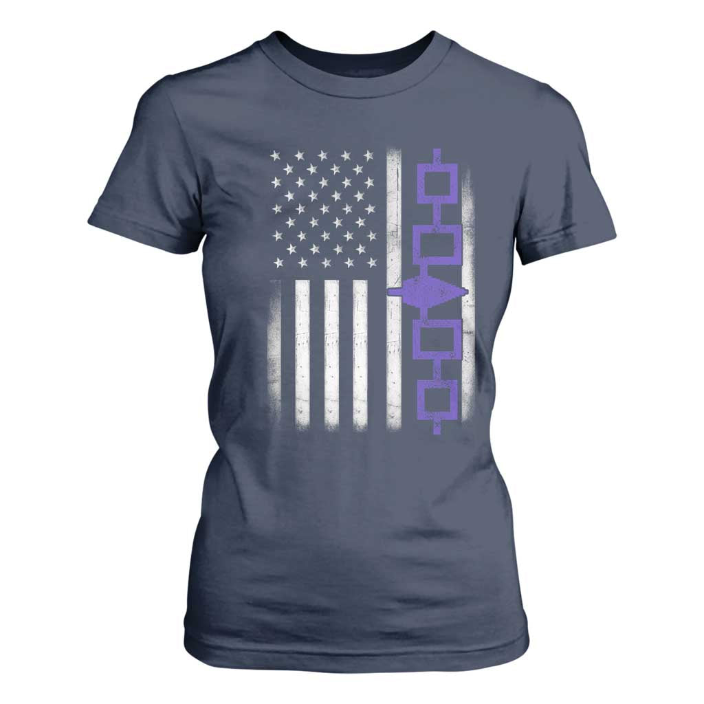Haudenosaunee Iroquois USA Flag Native American T Shirt For Women TS11 Navy Print Your Wear