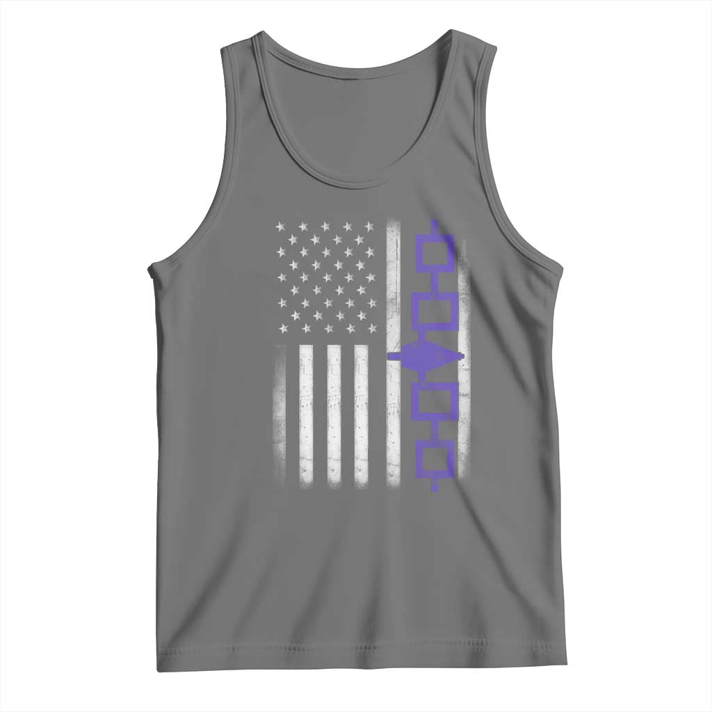 Haudenosaunee Iroquois USA Flag Native American Tank Top TS11 Black Heather Print Your Wear