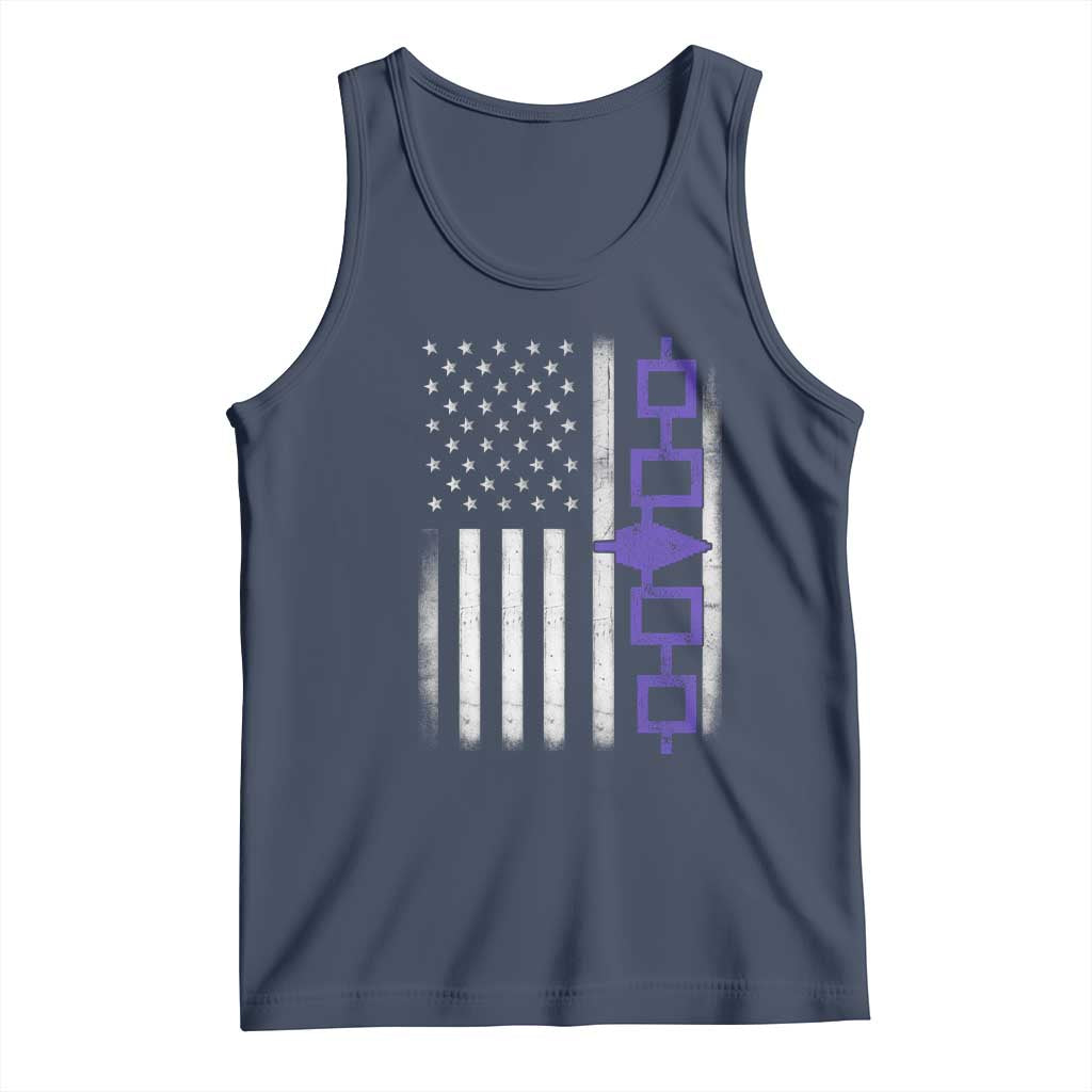 Haudenosaunee Iroquois USA Flag Native American Tank Top TS11 Navy Print Your Wear