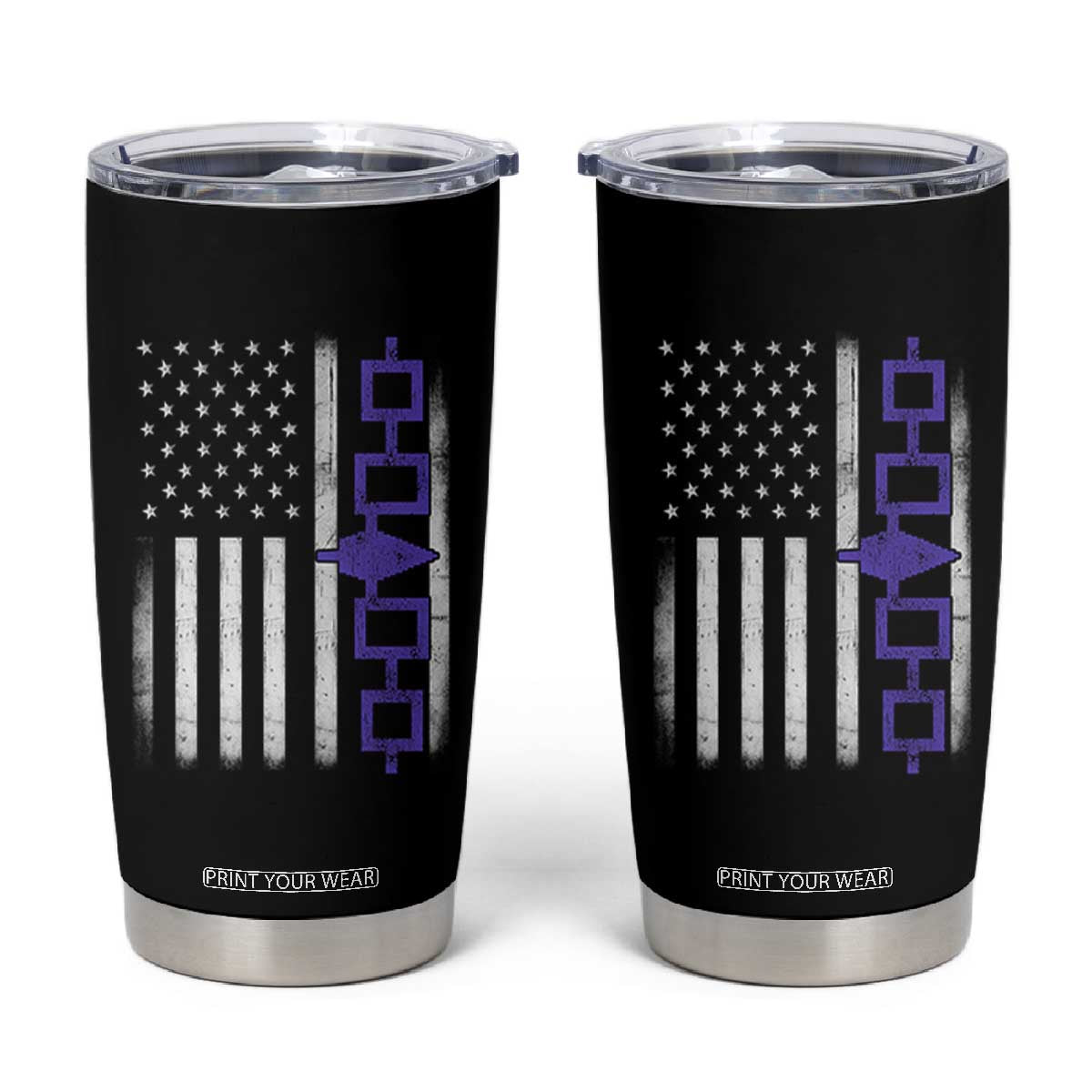 Haudenosaunee Iroquois USA Flag Native American Tumbler Cup TS11 Black Print Your Wear