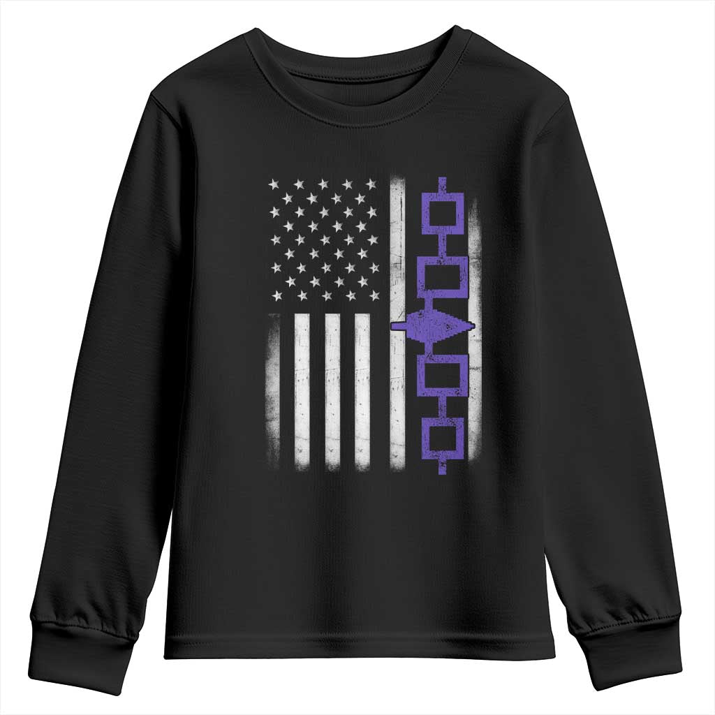 Haudenosaunee Iroquois USA Flag Native American Youth Sweatshirt TS11 Black Print Your Wear