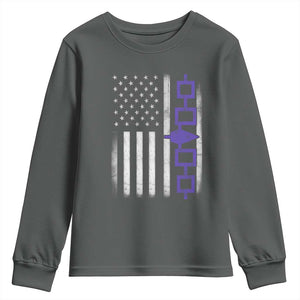 Haudenosaunee Iroquois USA Flag Native American Youth Sweatshirt TS11 Dark Heather Print Your Wear
