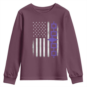 Haudenosaunee Iroquois USA Flag Native American Youth Sweatshirt TS11 Maroon Print Your Wear