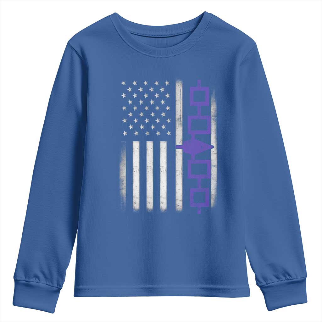 Haudenosaunee Iroquois USA Flag Native American Youth Sweatshirt TS11 Royal Blue Print Your Wear