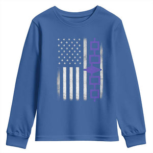 Haudenosaunee Iroquois USA Flag Native American Youth Sweatshirt TS11 Royal Blue Print Your Wear