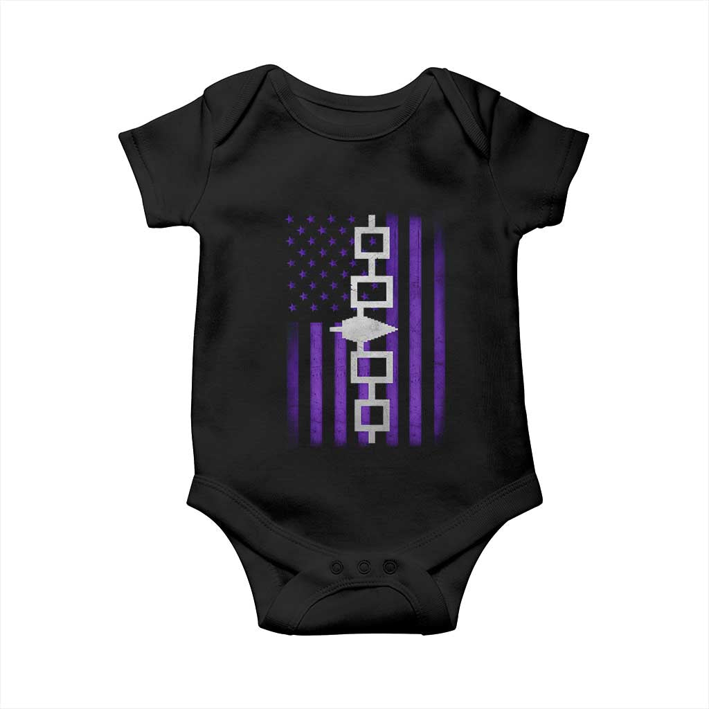 Haudenosaunee Iroquois Pride USA Flag Native American Baby Onesie TS11 Black Print Your Wear