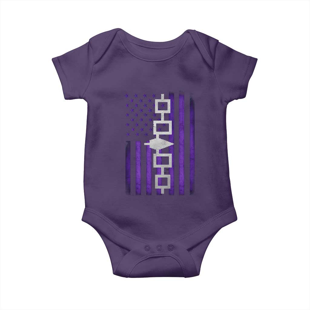 Haudenosaunee Iroquois Pride USA Flag Native American Baby Onesie TS11 Purple Print Your Wear